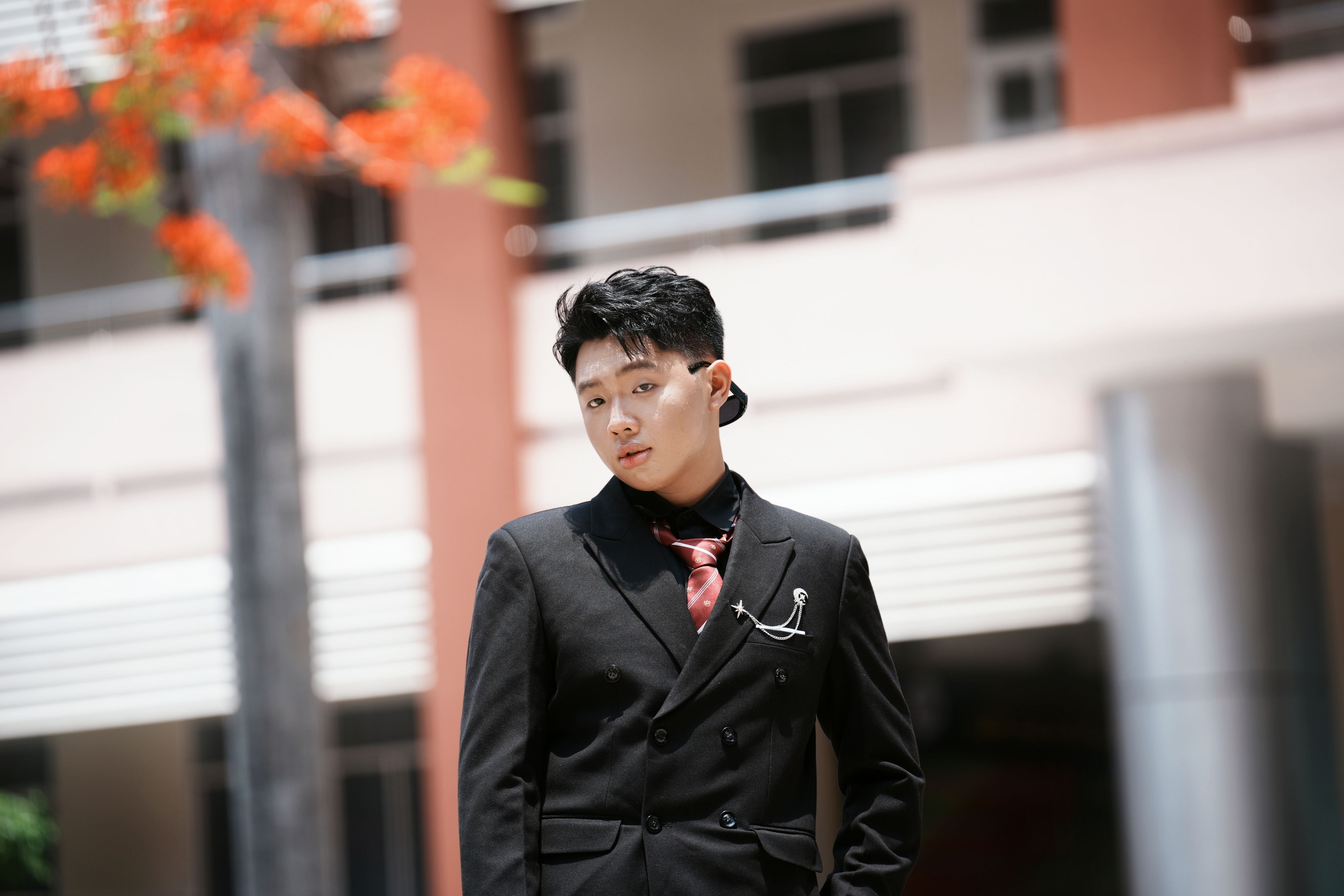 Stylish young man in urban setting