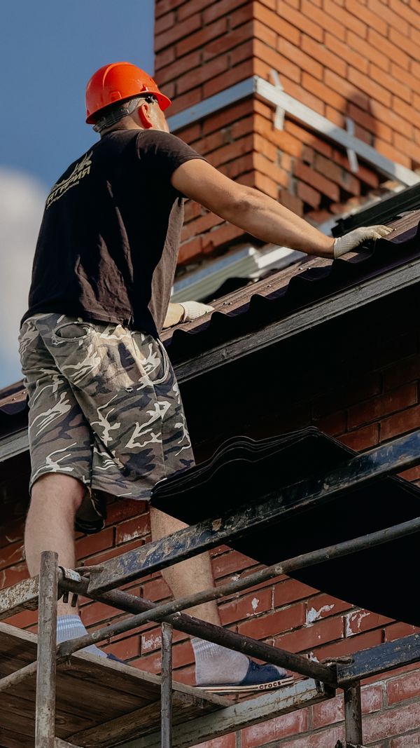 Residential roof restoration in progress