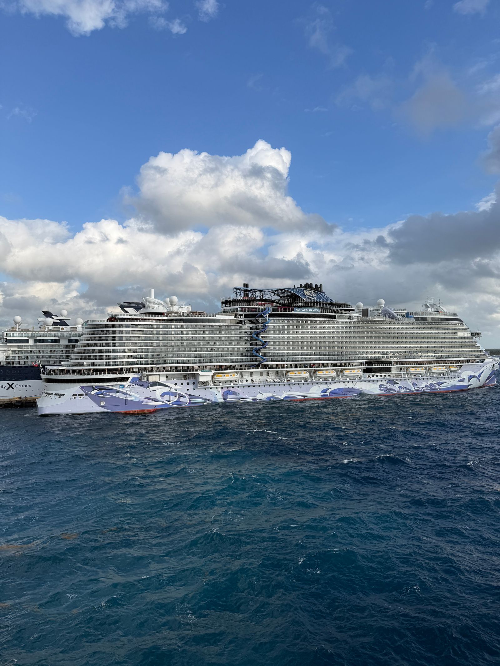 Elegant modern cruise ship at sea