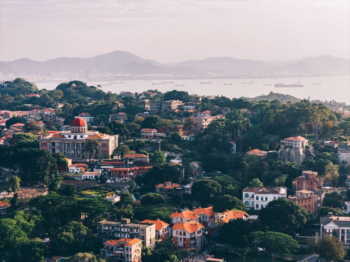 Aerial view of Gulangyu Island's landscape