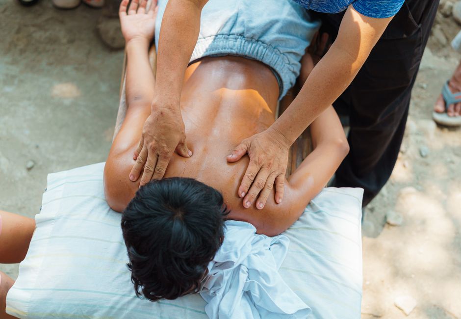 Deep tissue massage Fulham London — firm back massage for muscle tension relief