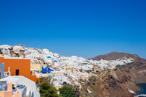 Buildings at the Top of a Mountain