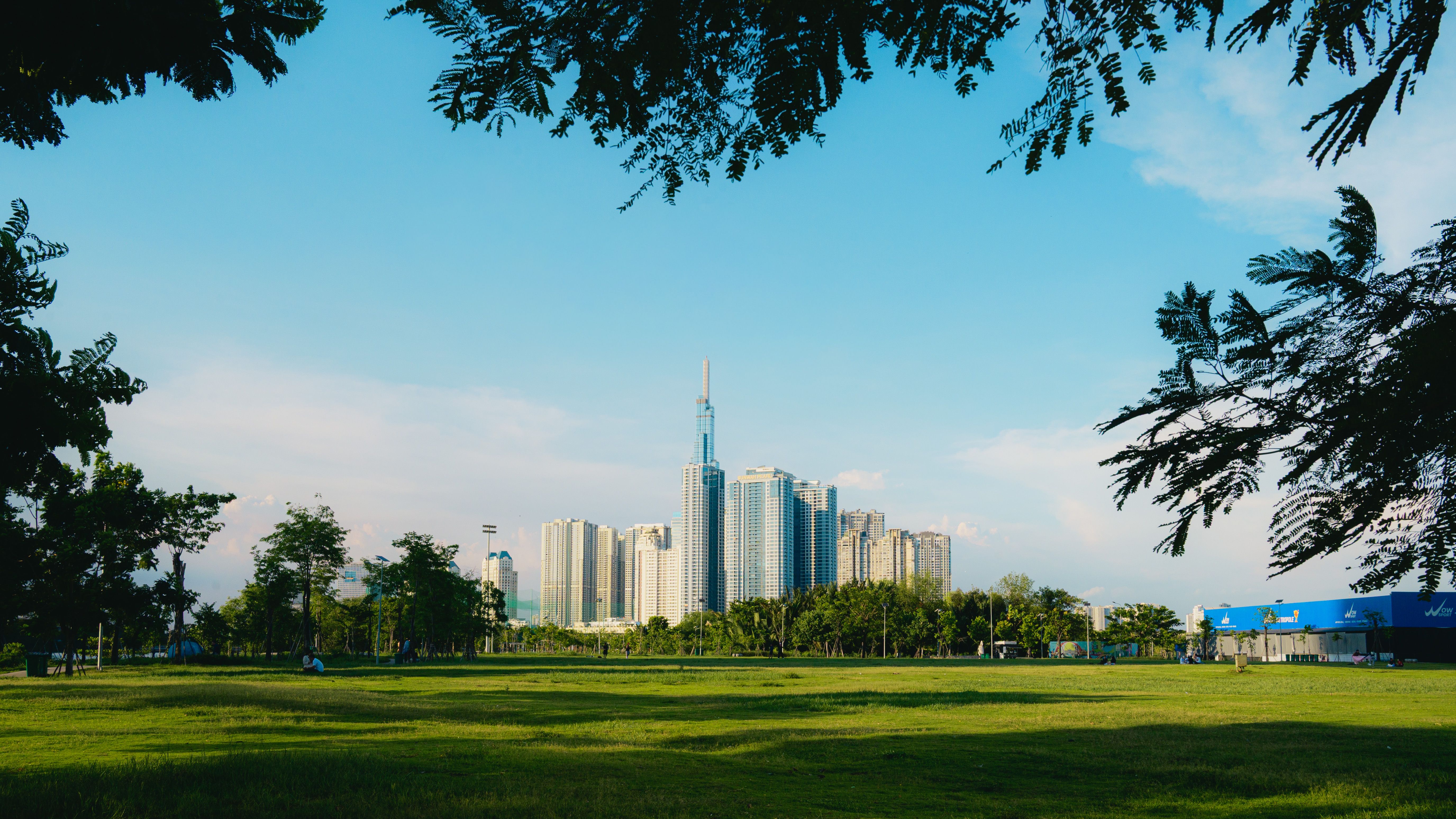 Skyline View of Modern High-Rise Buildings · Free Stock Photo
