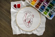 Heart Design Of Handmade Embroidery