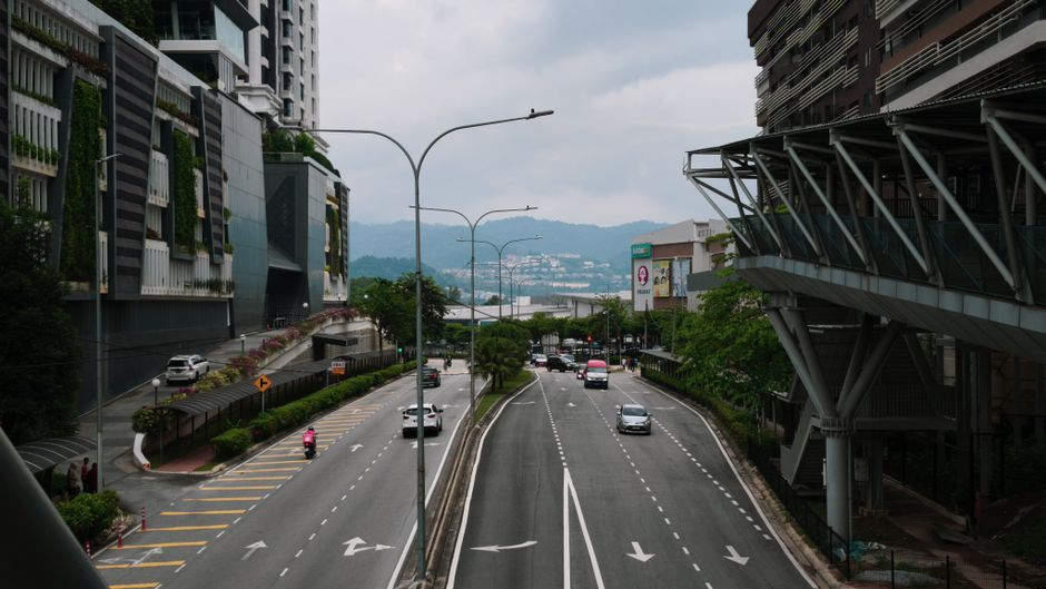 Grab car waiting at Kuala Lumpur International Airport in Malaysia