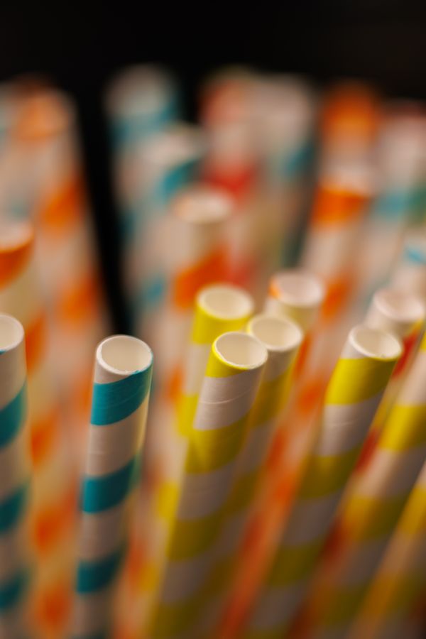 Striped paper straws
