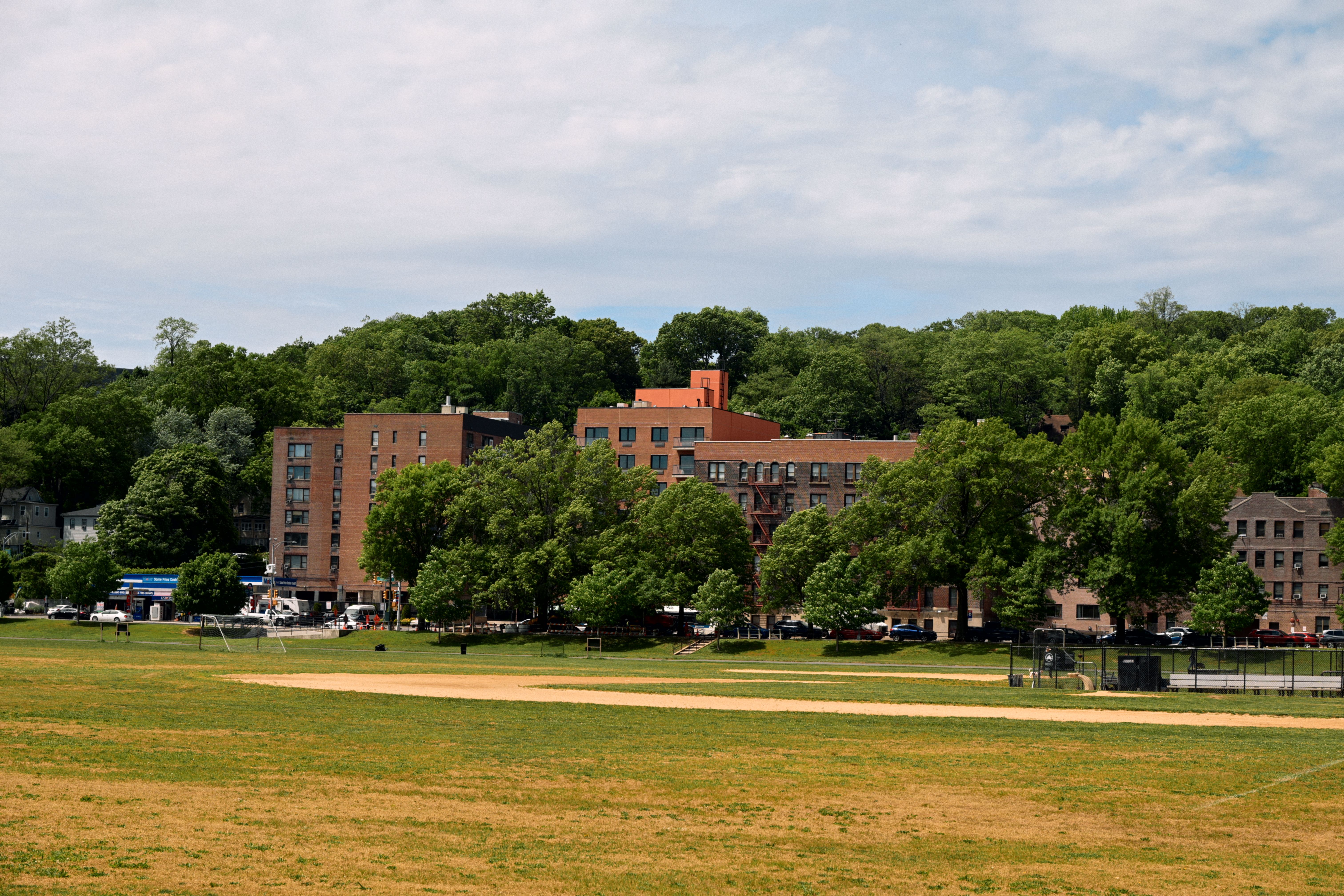 Upper Arlington High School campus and playing fields seen from Ridgeview Road