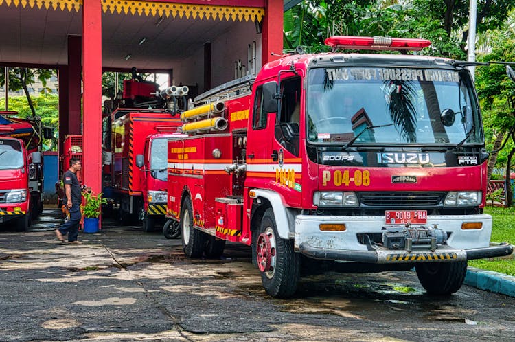 Red And White Fire Truck