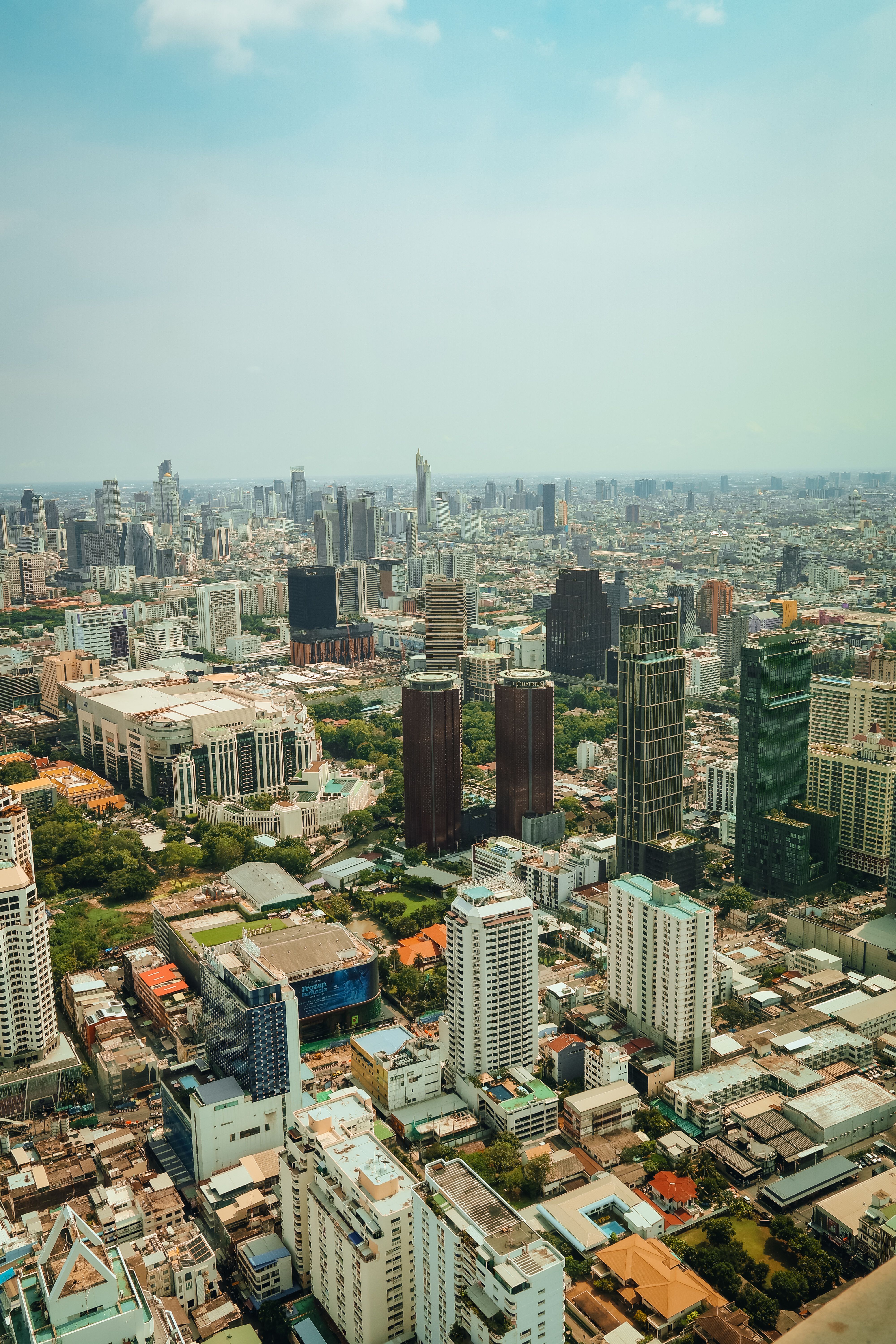 Aerial View of Bangkok City Skyline on a Clear Day · Free Stock Photo