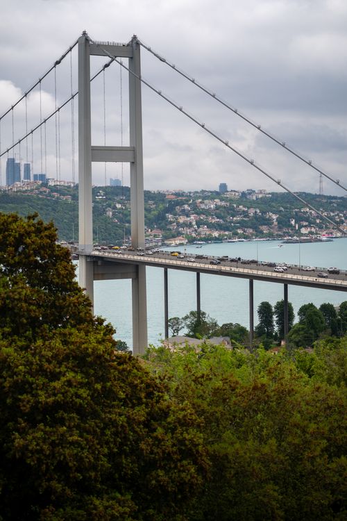 Free Scenic view of Bosphorus Bridge in İstanbul, Türkiye, spanning the Bosphorus Strait. Stock Photo