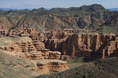 Free Stunning view of Tamerlik Canyon in Kazakhstan showcasing unique rock formations. Stock Photo