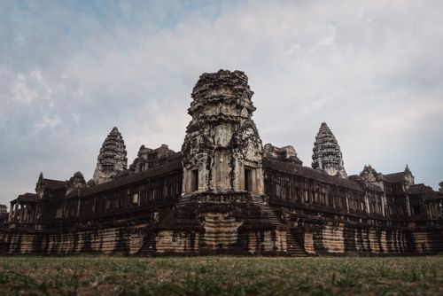 Free Dramatic view of Angkor Wat, a UNESCO World Heritage site in Cambodia. Stock Photo