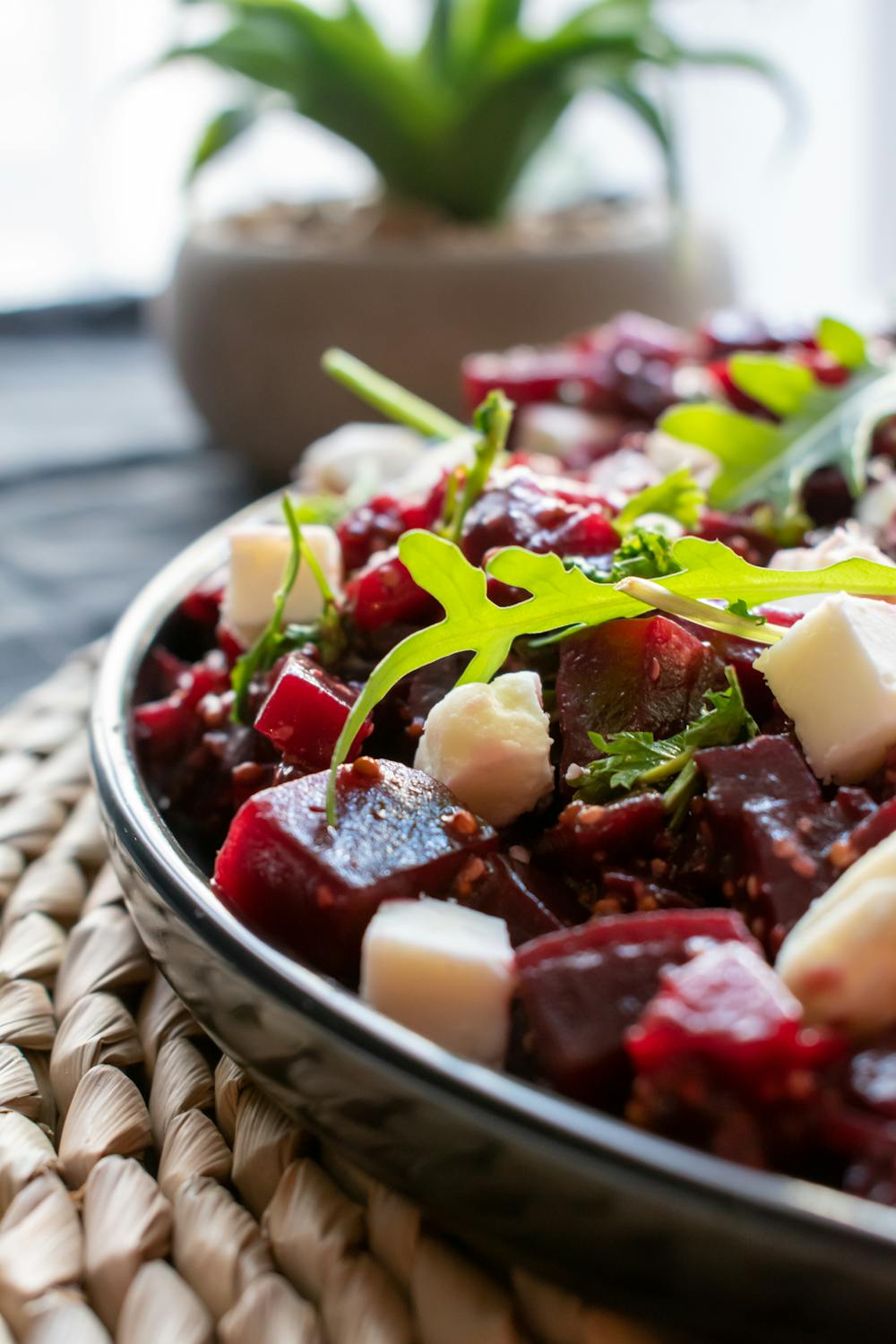 Simple Beet Greek Salad with Quinoa