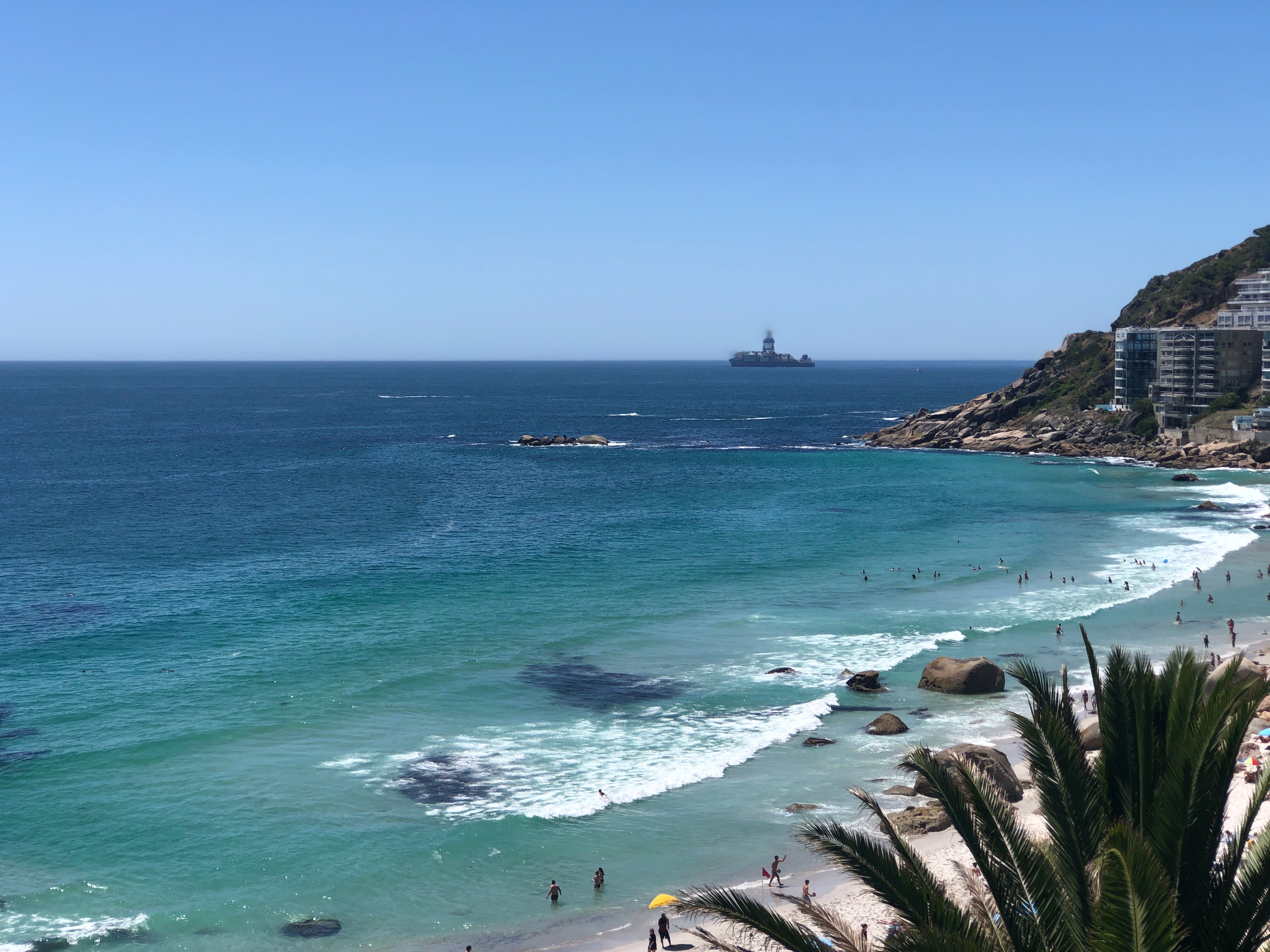 Granite boulders and white sand on a Cape Town Atlantic beach