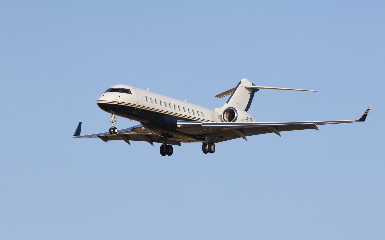 A private jet on the apron at a UK business aviation terminal