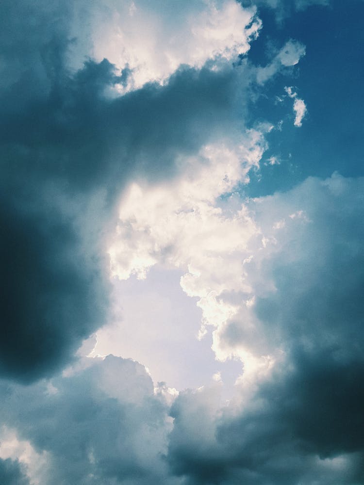 Cloudy Blue Sky With Sun Light