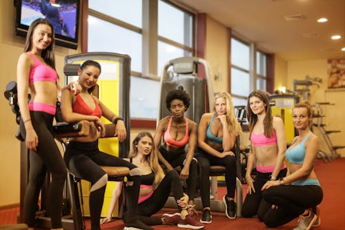Free Multi Cultural Women Inside Gym Stock Photo
