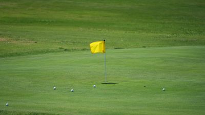 Flagstick on the green at a tournament — photo by Chris L on Pexels