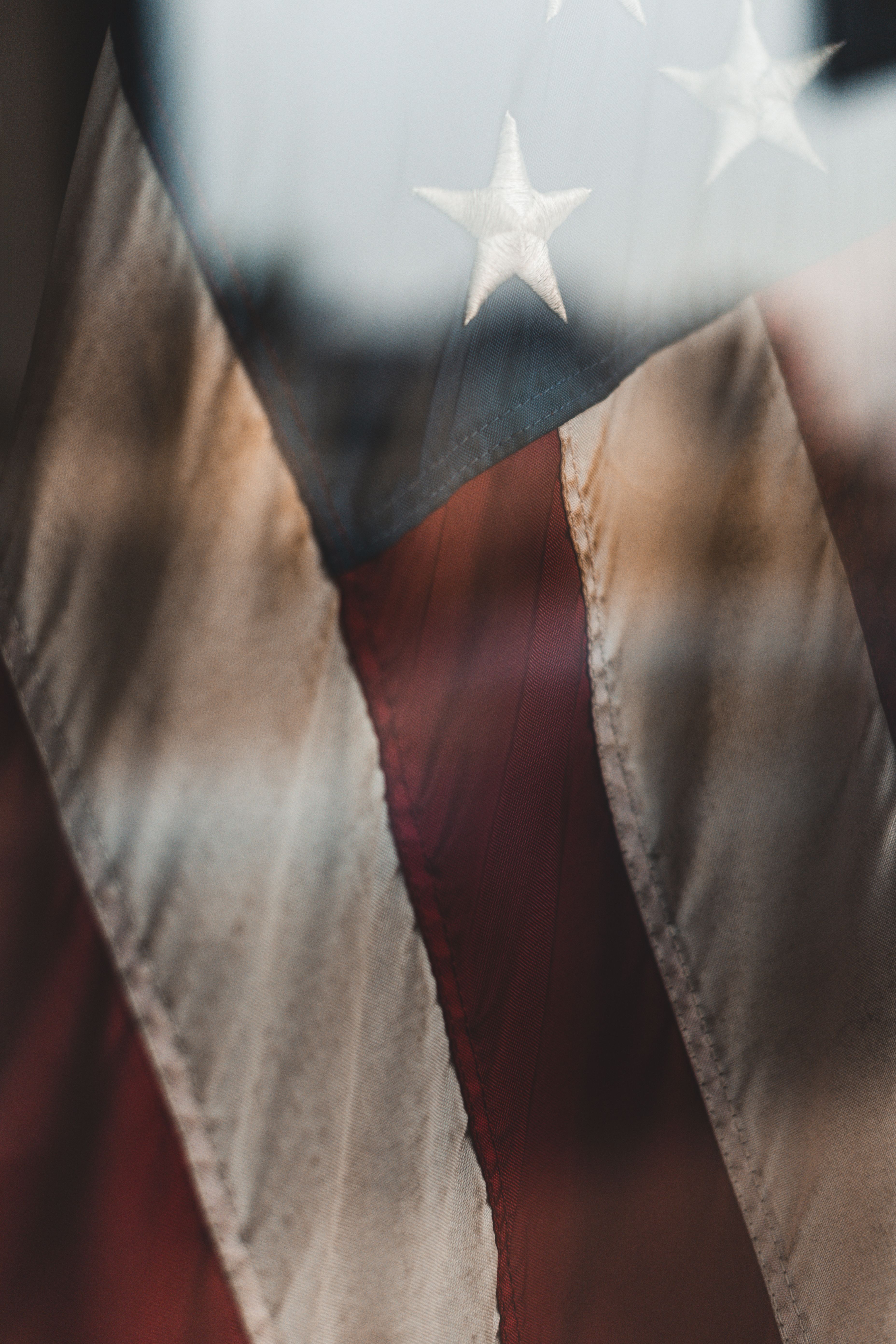 American Flag with Muted Reflection Effect · Free Stock Photo