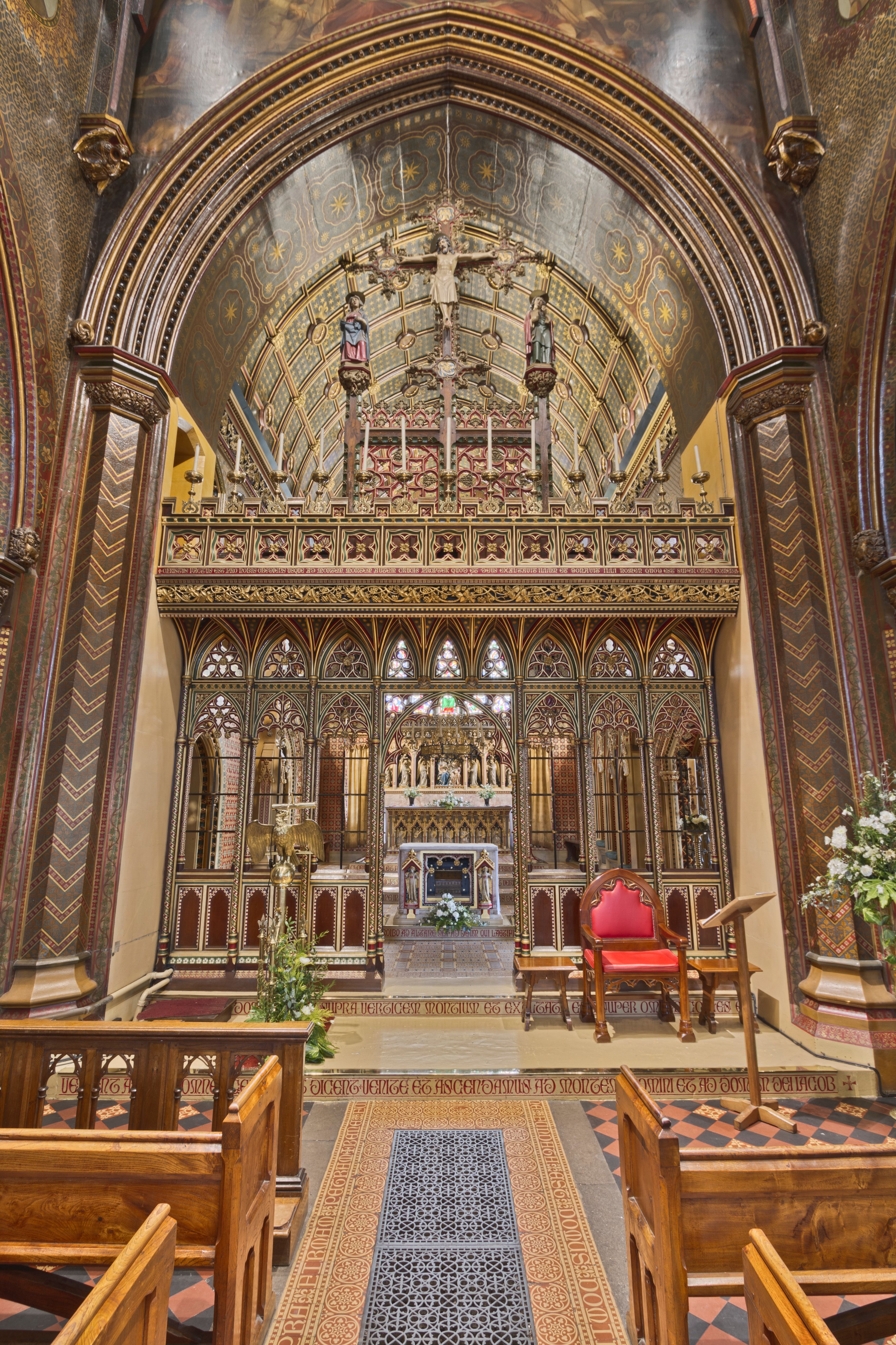 Gothic Cathedral Interior with Stained Glass · Free Stock Photo