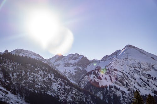 Ilmainen kuvapankkikuva tunnisteilla Alpit, auringonlasku, auringonpaiste