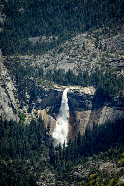Free Stunning view of the powerful Vernal Fall cascading down in Yosemite, California. Stock Photo