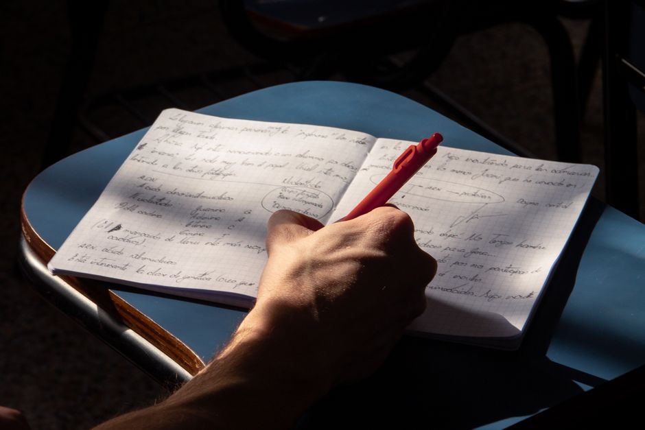 note taking natural light lifestyle photo 1