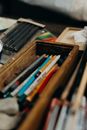 Photo of Pencils on Brown Wooden Box
