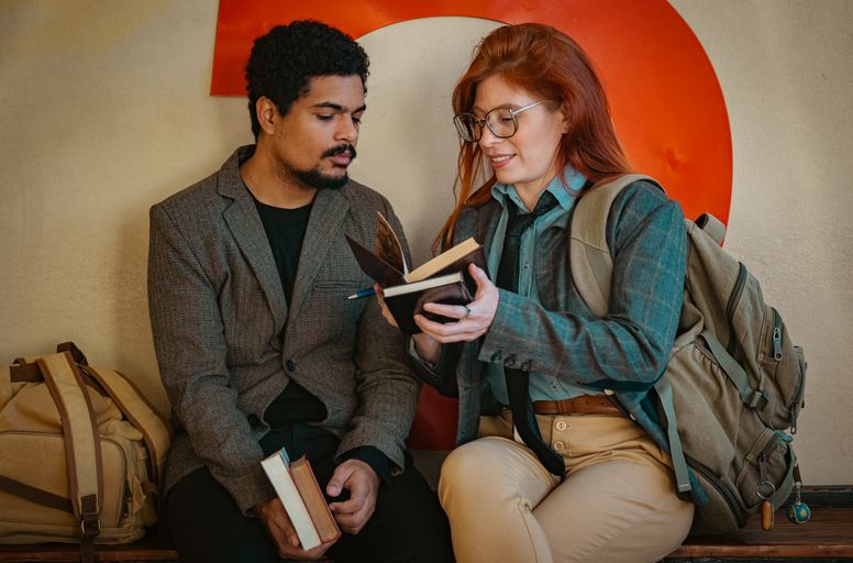 Couple meeting for the first date after online connection