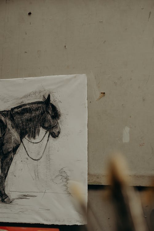 Drawing of a Horse Hanging on a Wall