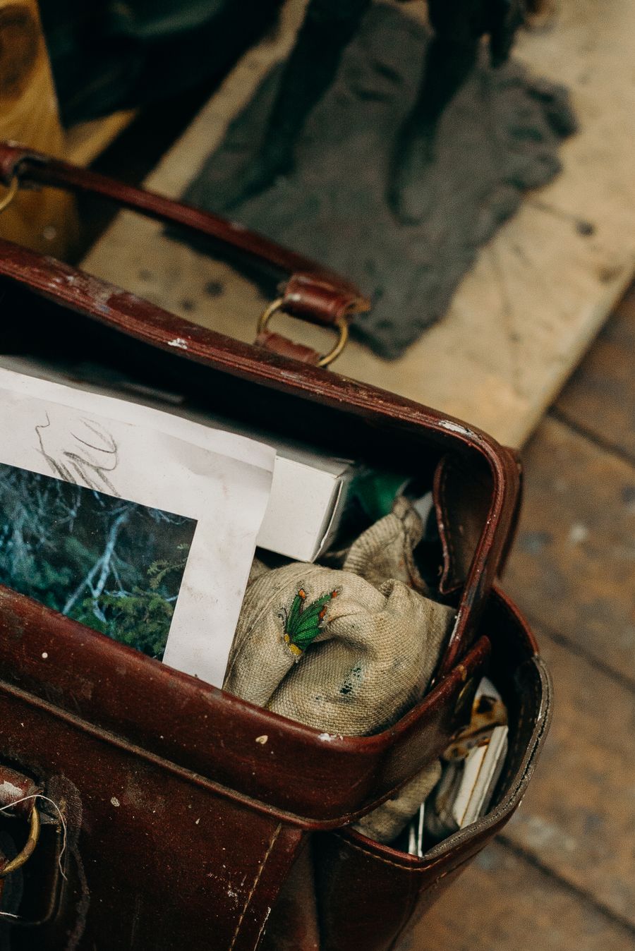 Restored luxury leather handbag