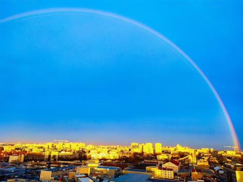 Free stock photo of after the rain, blue sky, rainbow