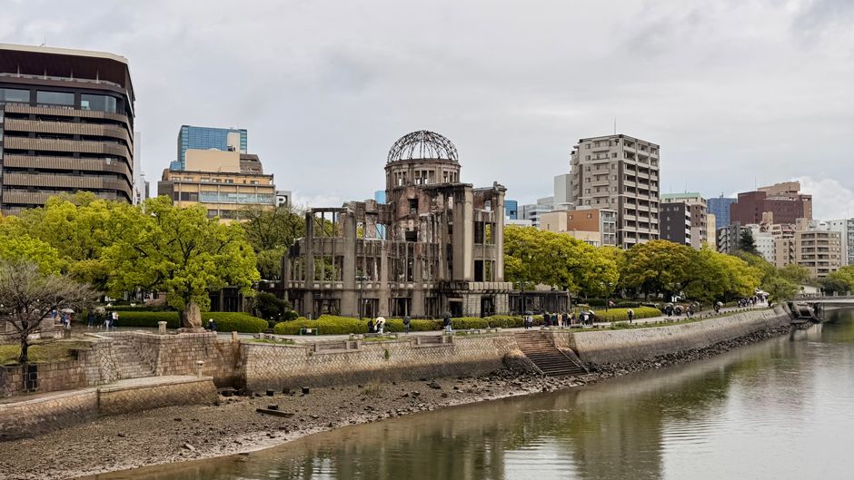 The preserved ruins of the Atomic Bomb Dome in Hiroshima Peace Memorial Park