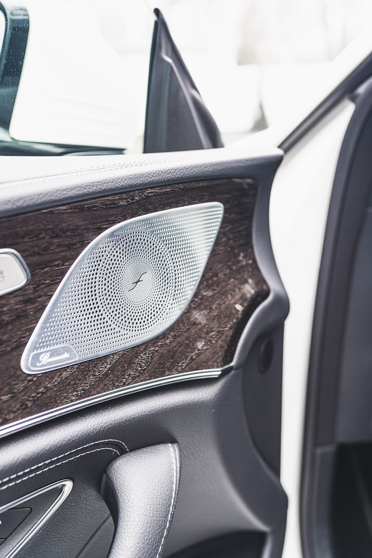 Brown And Gray Car Door Leather Interior