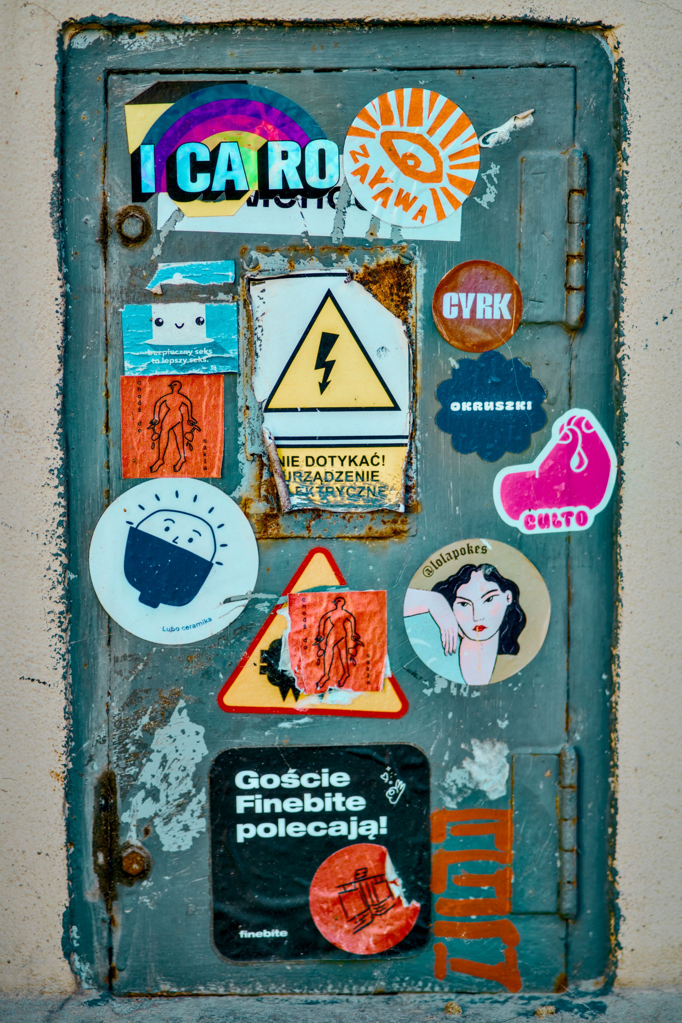 Colorful Stickers on Urban Utility Box · Free Stock Photo