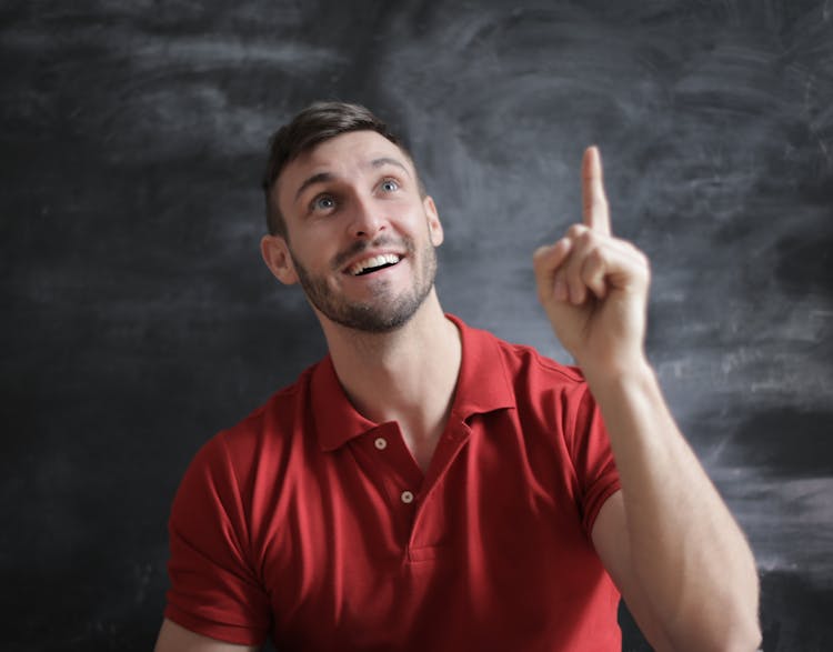 Man In Red Polo Shirt Thought A Good Idea