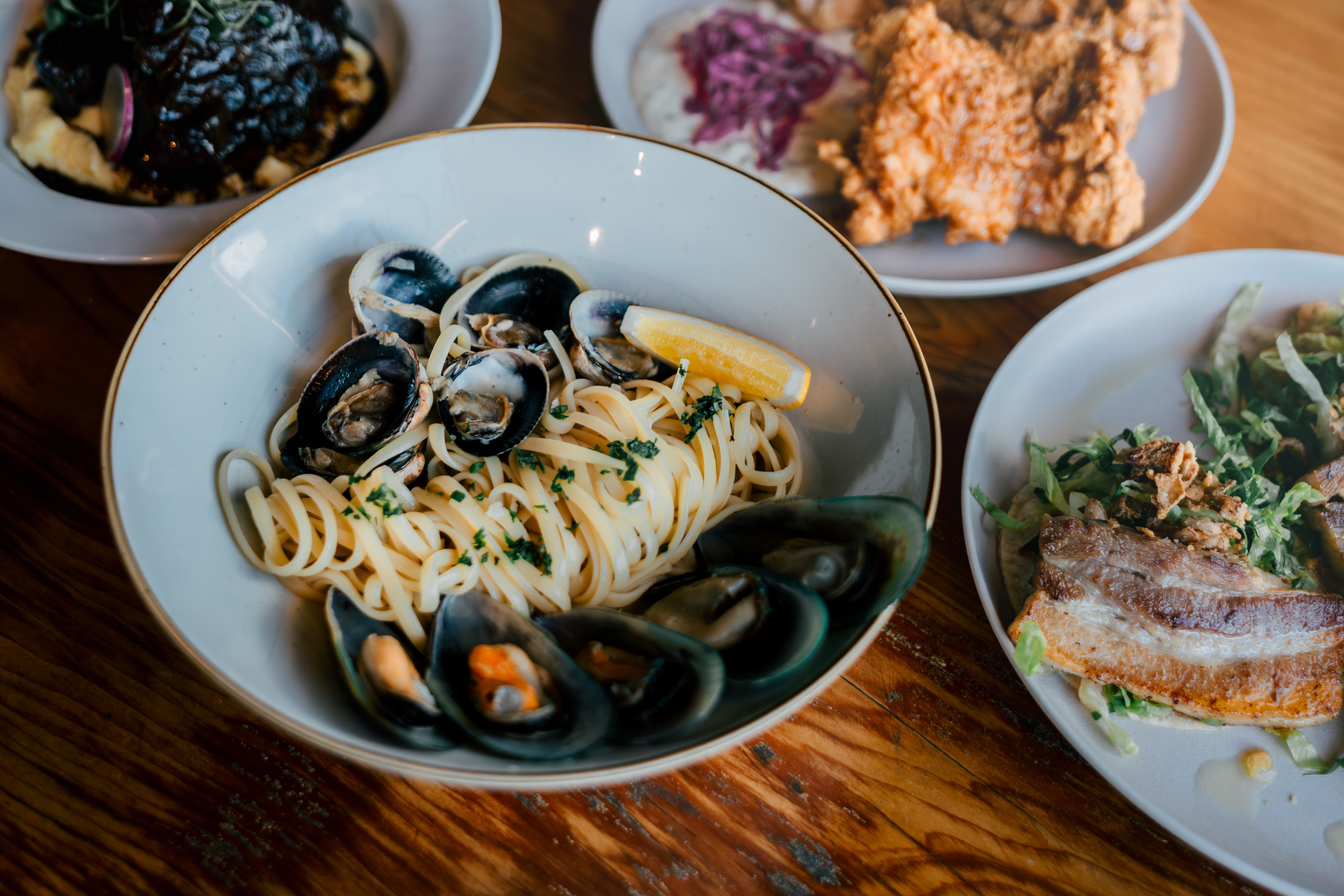 Cajun Mussels with a Herb Crust