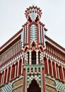 Red and Green Concrete Building