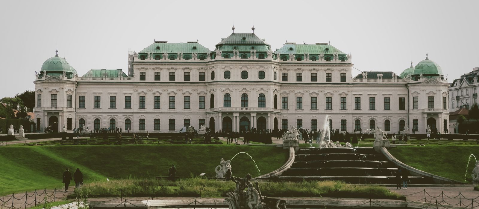 Elegant architecture and lush gardens at the iconic Belvedere Palace in Vienna.