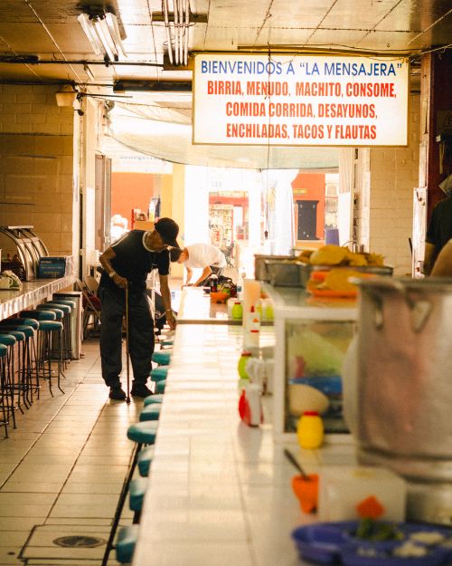 Free Bustling indoor scene of a traditional Mexican eatery in Aguascalientes. Stock Photo