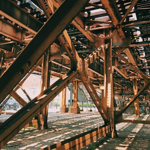 Free Rusty Brown Metal Bridge Stock Photo