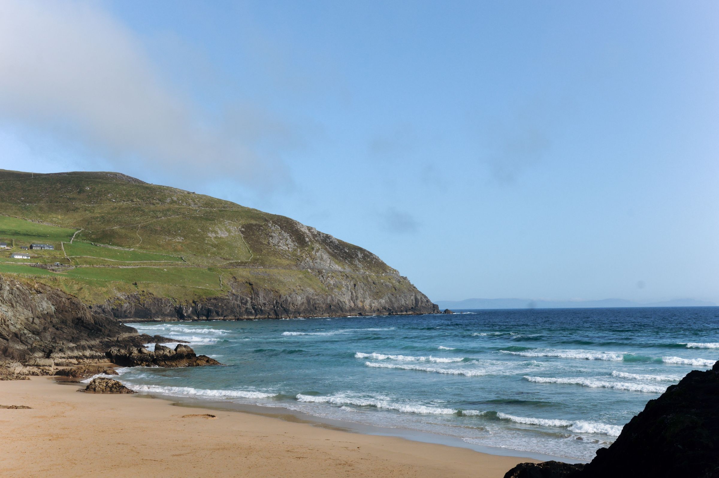 Seascape of Dingle Peninsula's rugged coastline and beach