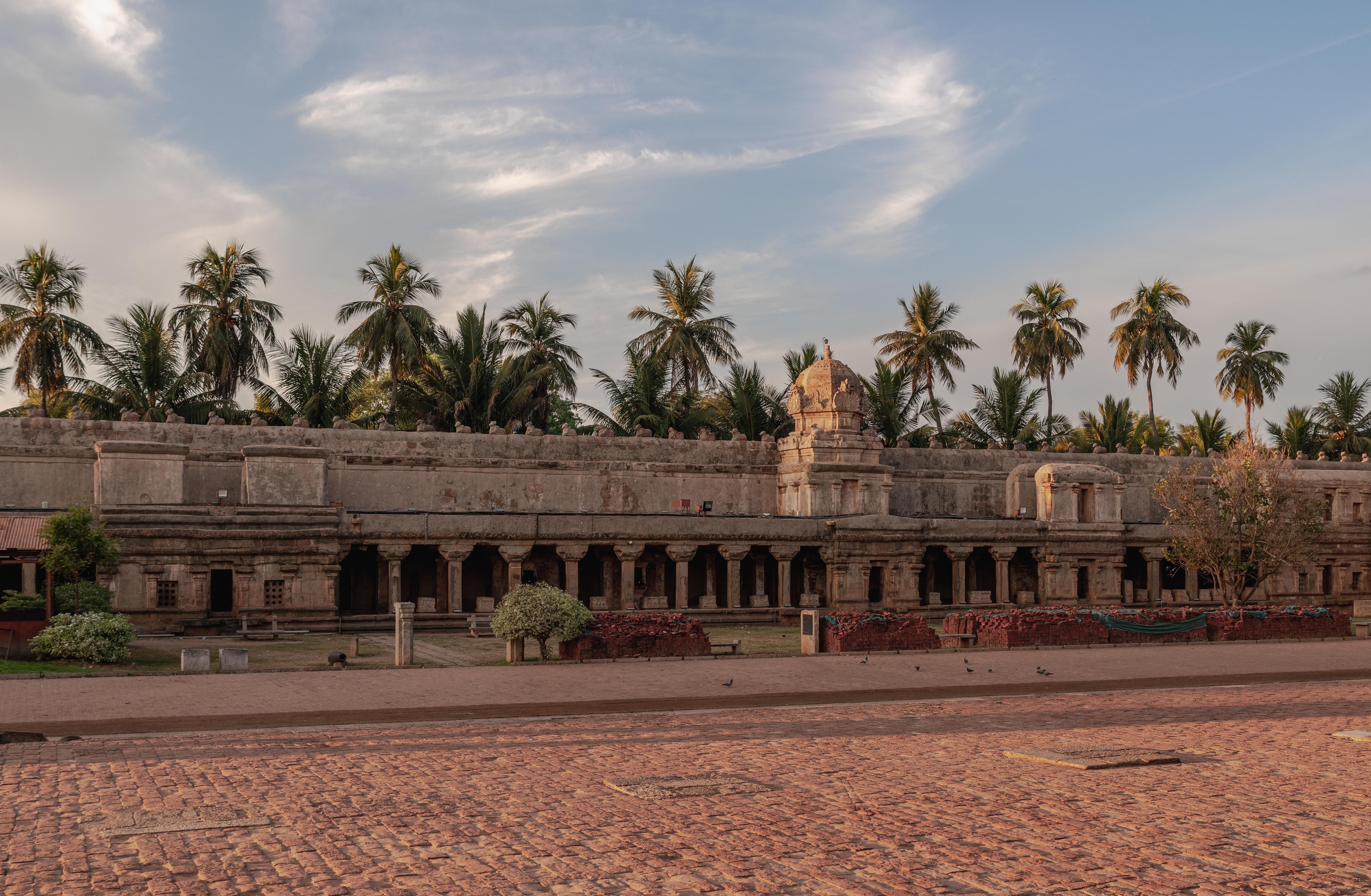 Temple courtyard in morning light