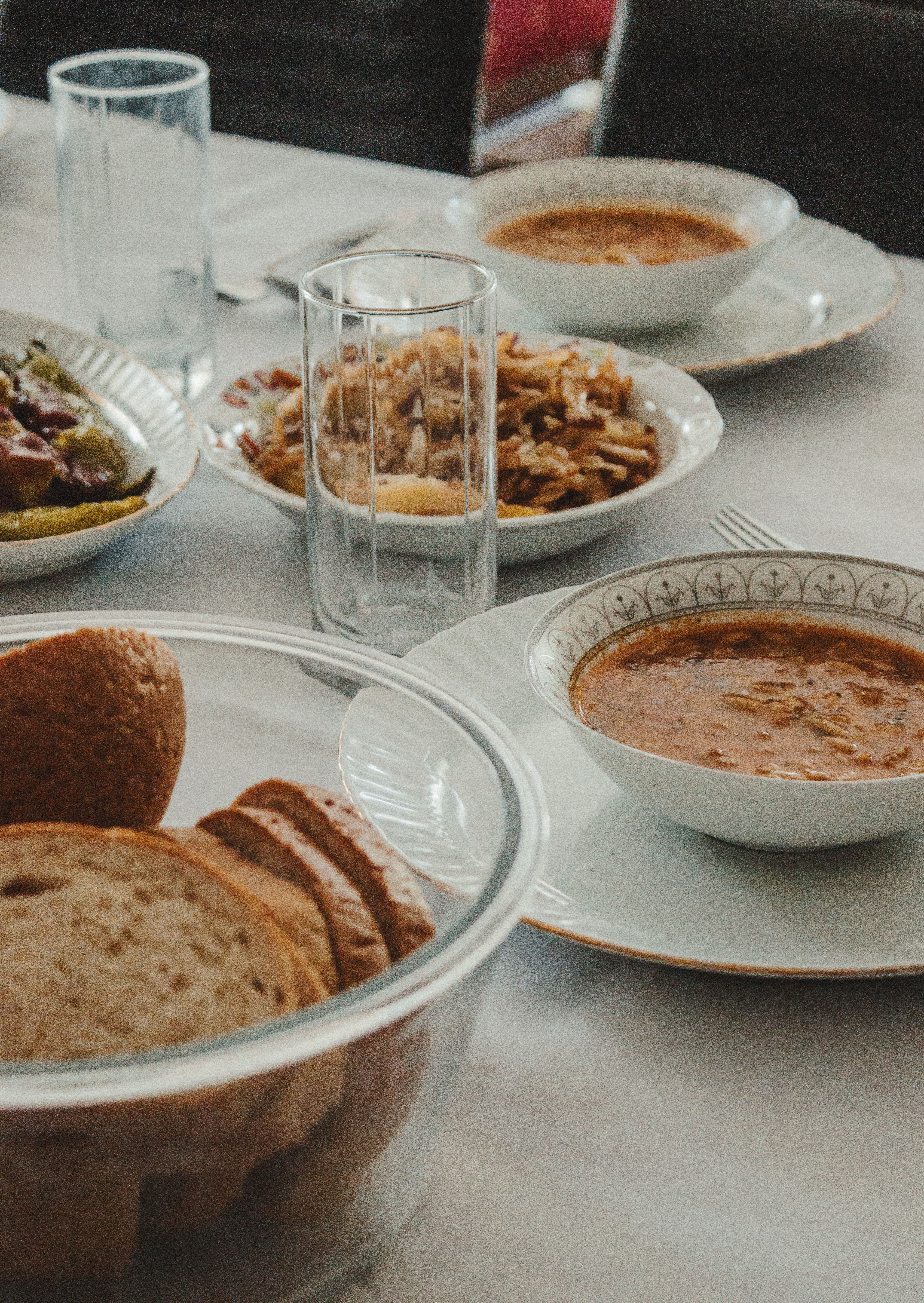 A tray of freshly prepared meals in a domestic style kitchen