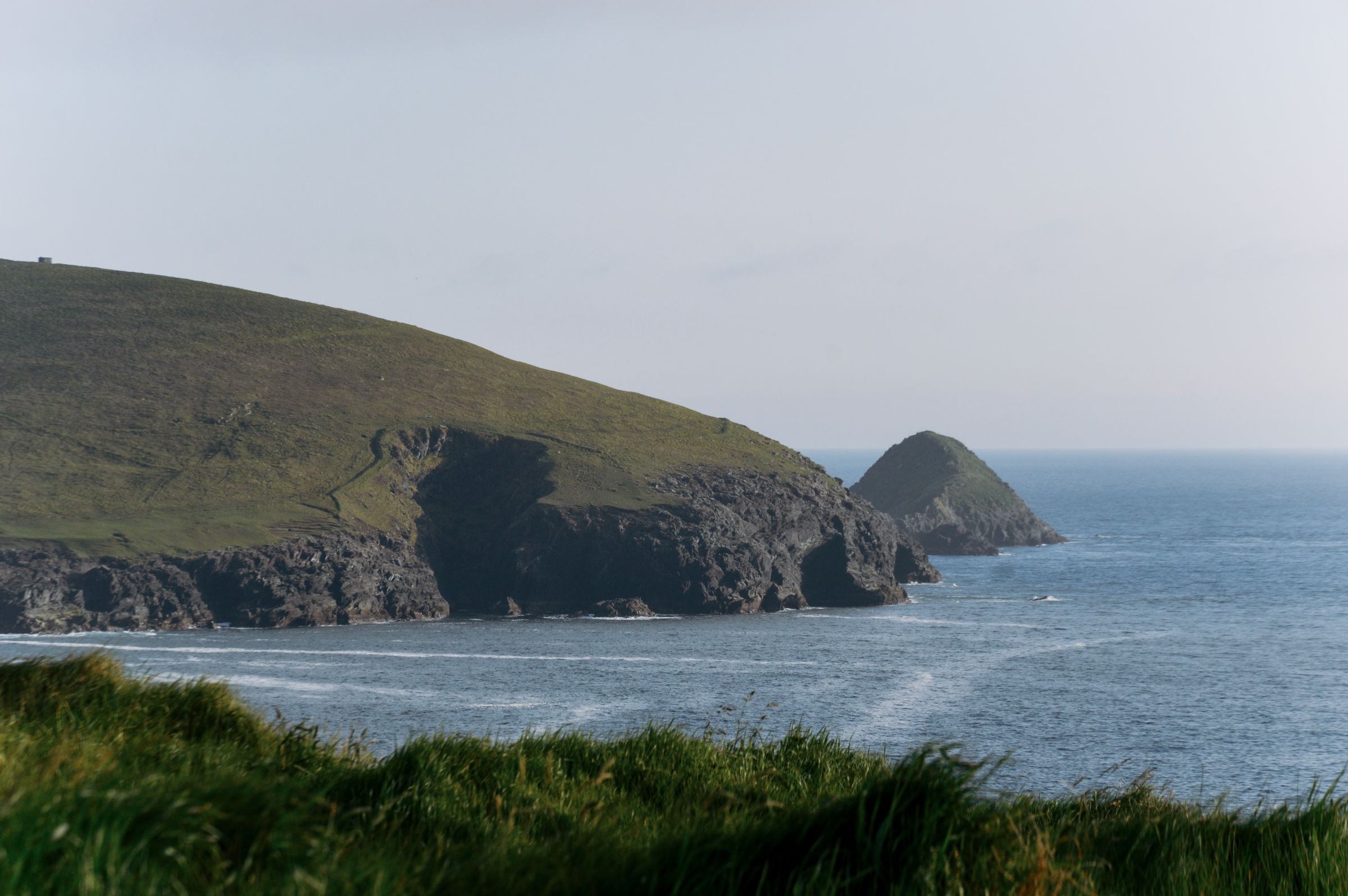 Irish cliffs meeting the sea in a coastal landscape