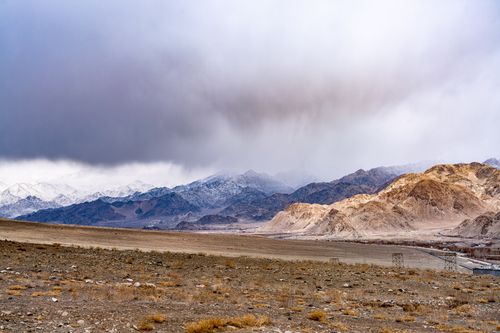 Free Stunning view of the Leh mountains under a dramatic sky, showcasing natural beauty and rugged terrain. Stock Photo