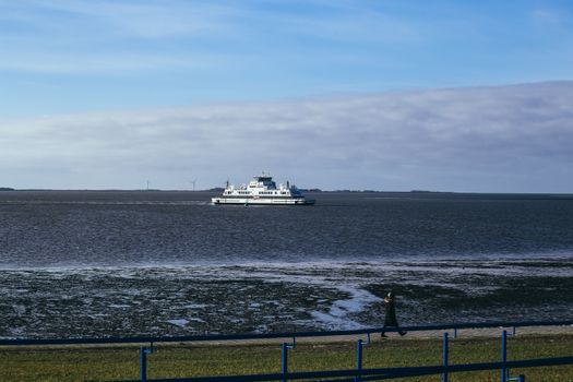 White and Blue Cruise Ship on Sea Under the Blu Sky