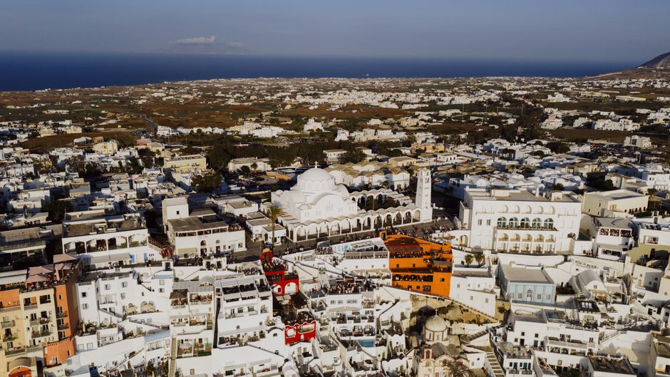 Taverne Fira à Fira avec vue caldera