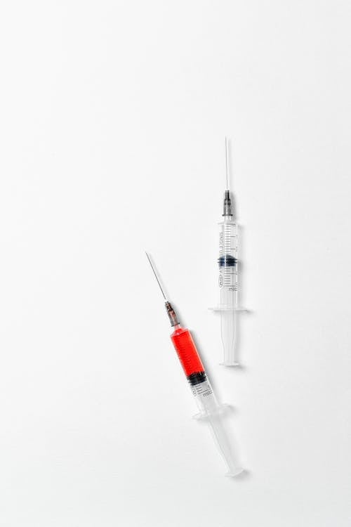 Free Syringes on White Background Stock Photo