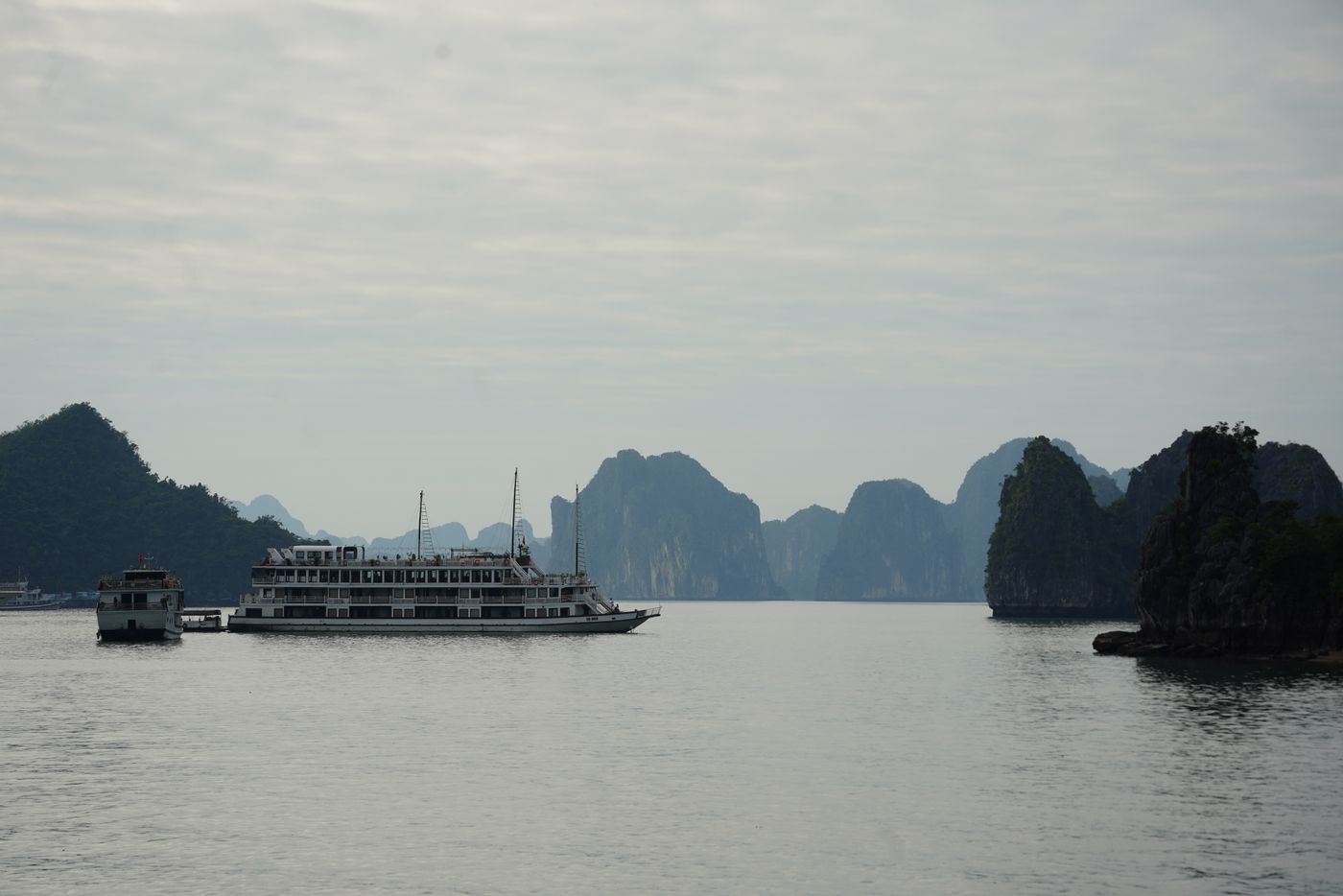 Cruising the emerald water